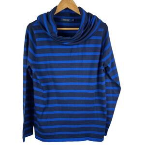Ralph Lauren‎ Polo Golf Blue Stripes Long Sleeve Cowl Neck Sweater Size Large